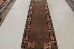 Rug & Kilim's Classic European-Style Runner Green Red Custom Rug Pattern