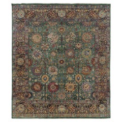 Rug & Kilim’s Classic Garden Style Rug in Green, Blue and Polychromatic Florals