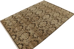 Rug & Kilim’s Classic Italian style rug in Brown with Gold Floral Patterns