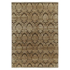 Rug & Kilim’s Classic Italian style rug in Brown with Gold Floral Patterns
