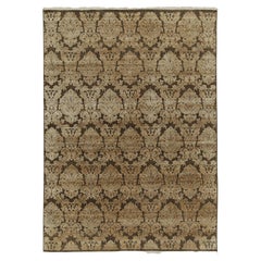 Rug & Kilim’s Classic Italian style rug in Brown with Gold Floral Patterns