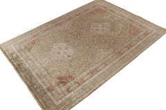 Rug & Kilim’s Classic Khotan Style Rug in Beige, Rust and Ivory Floral Patterns