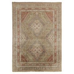 Rug & Kilim’s Classic Khotan Style Rug in Beige, Rust and Ivory Floral Patterns