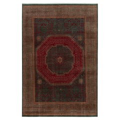 Rug & Kilim’s Classic Mogul Style rug in Green, Red and Brown Medallion Style