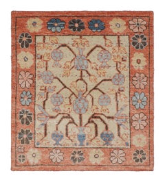Rug & Kilim's Classic Oriental Square “Tree of Life” Style Rug in Beige and Rust