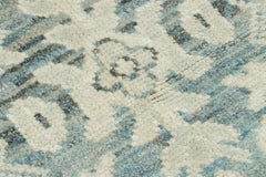 Rug & Kilim's Classic Oriental Style Square Rug with Slate Blue Medallion
