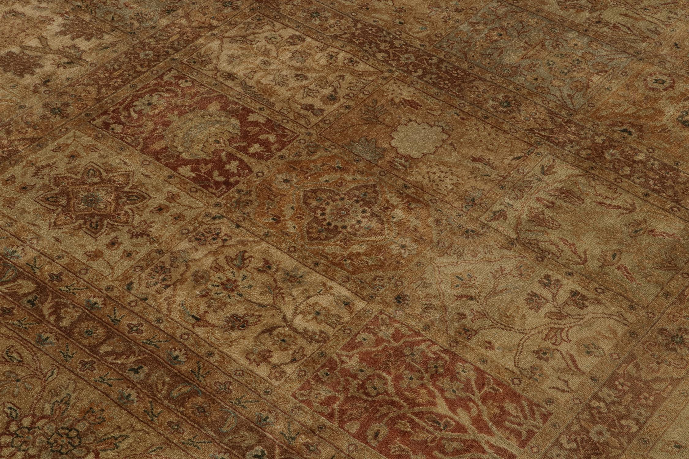 Rug & Kilim’s Classic Persian Style Rug in Beige-Brown and Red Floral Patterns In New Condition For Sale In Long Island City, NY