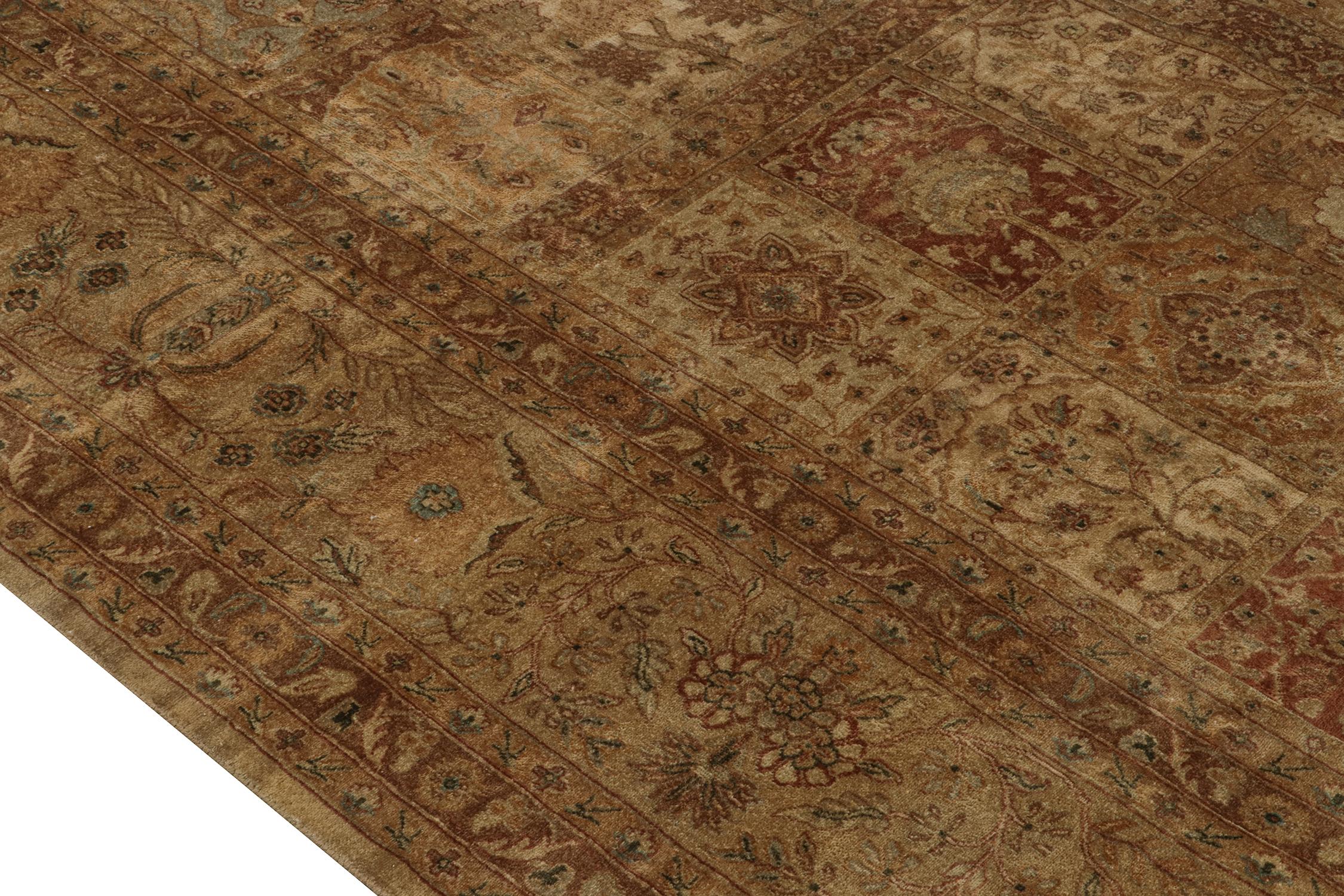 Contemporary Rug & Kilim’s Classic Persian Style Rug in Beige-Brown and Red Floral Patterns For Sale