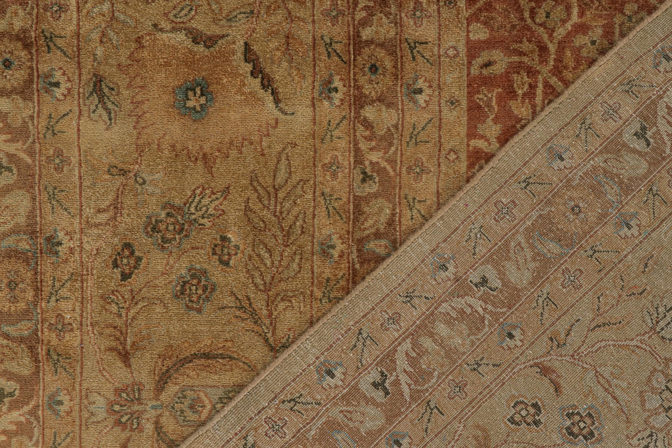 Rug & Kilim’s Classic Persian Style Rug in Beige-Brown and Red Floral Patterns For Sale 1