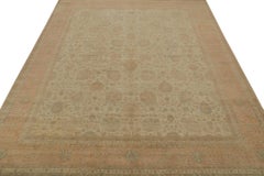 Alfombra clásica de estilo persa Rug & Kilim en beige-marrón con motivos florales rosas
