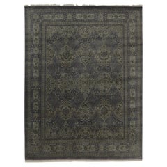 Rug & Kilim’s Classic Persian style rug with Blue, Gray and Green Floral Pattern