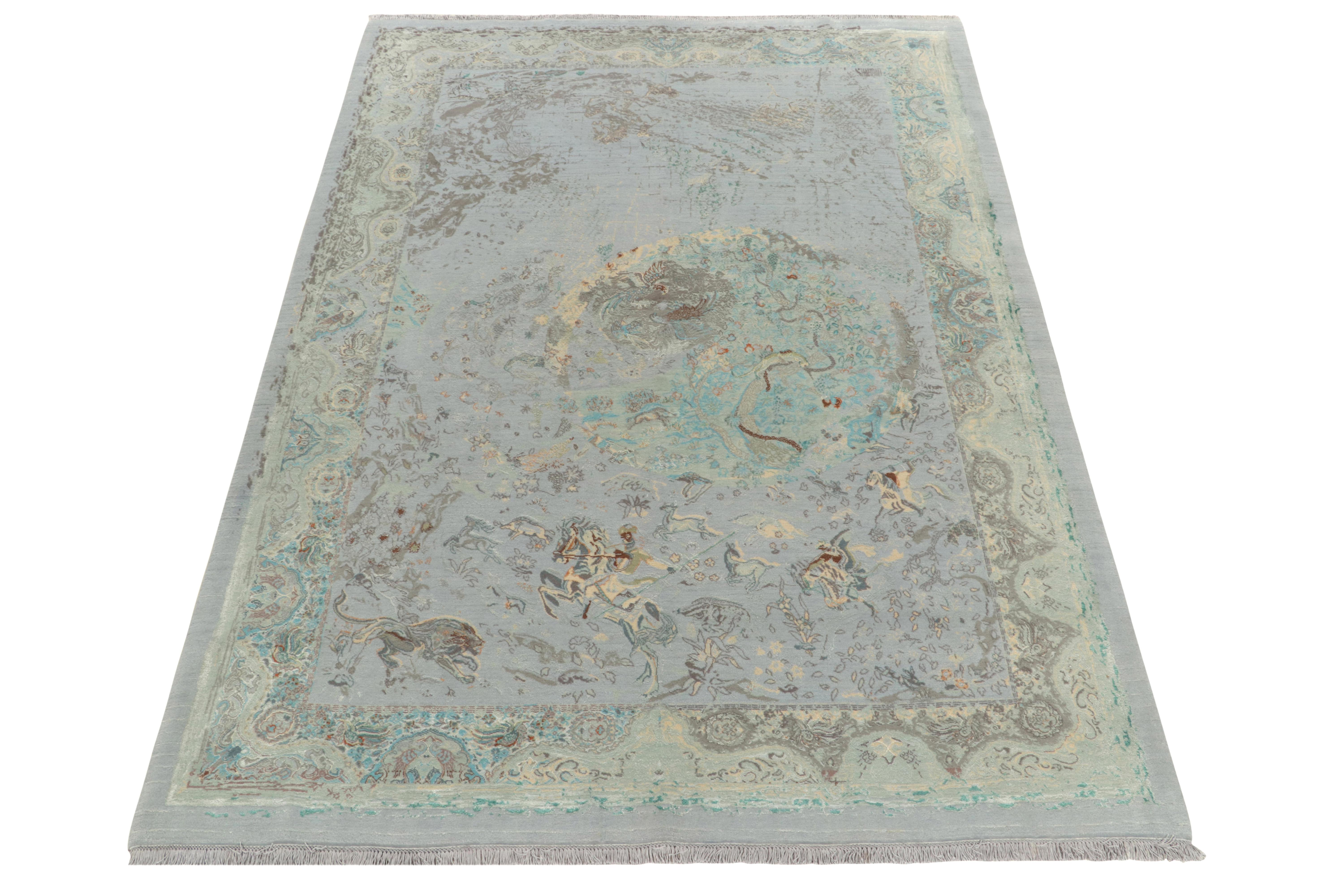 From one of our principal’s finest new partner ateliers in Iran, a masterpiece in modern presentation of classic styles joining our ambitious contemporary collection. Witnessing a union of Chinese and Persian sensibilities into a new portrait, the