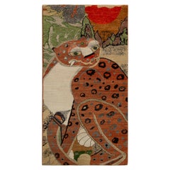Tapis et tapis Kilims de style classique personnalisé en forme de tigre orange, style pictural
