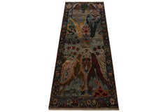 Rug & Kilim's Classic-Style Floral Runner in a Blue, Multicolor Floral Pattern