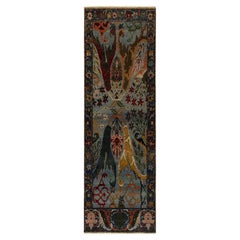 Rug & Kilim - Runner floreale in stile classico con motivo floreale blu e multicolore
