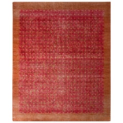 Alfombra tribal moderna de estilo clásico Rug & Kilim Diseño de medallón rojo y marrón