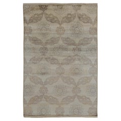 Teppich &amp;amp; Kilims im klassischen Stil in Beige-Braun und Silber-Grau mit Blumenmuster