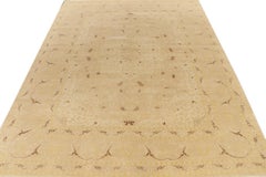 Rug & Kilim’s Classic-Style Rug in Beige-Brown with Pink & Gold Floral Patterns