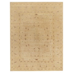 Alfombra de estilo clásico Rug & Kilim en beige-marrón con motivos florales rosas y dorados
