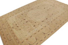 Teppich & Kilims im klassischen Stil in Beige-Pink mit goldenen und braunen Blumenmustern