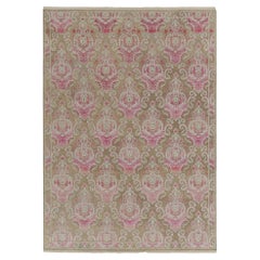 Rug & Kilim’s Classic Style rug in Beige with Pink and Pale Blue Floral Patterns