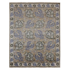 Alfombra de estilo clásico Rug & Kilim en marrón con motivos florales en beige y azul