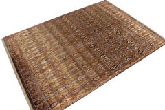 Rug & Kilim’s Classic Style Rug in Gold and Purple Ikats Patterns