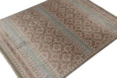 Rug & Kilim’s Classic Style Rug in Gold, Red and Blue Geometric Pattern