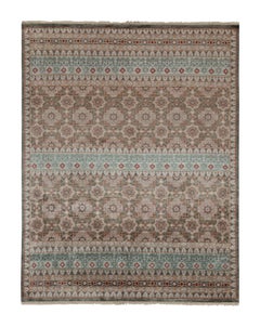 Rug & Kilim’s Classic Style Rug in Gold, Red and Blue Geometric Pattern