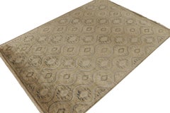 Rug & Kilim’s Classic Style rug in Green and Beige-Brown Ikats Patterns