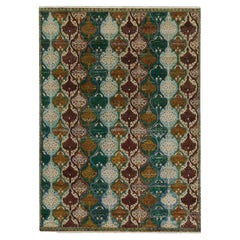 Tapis de style classique Kilims & Kilims à motifs de crête verte, or et blanche