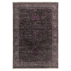 Rug & Kilim’s Classic style rug in Purple Geometric-Floral Patterns