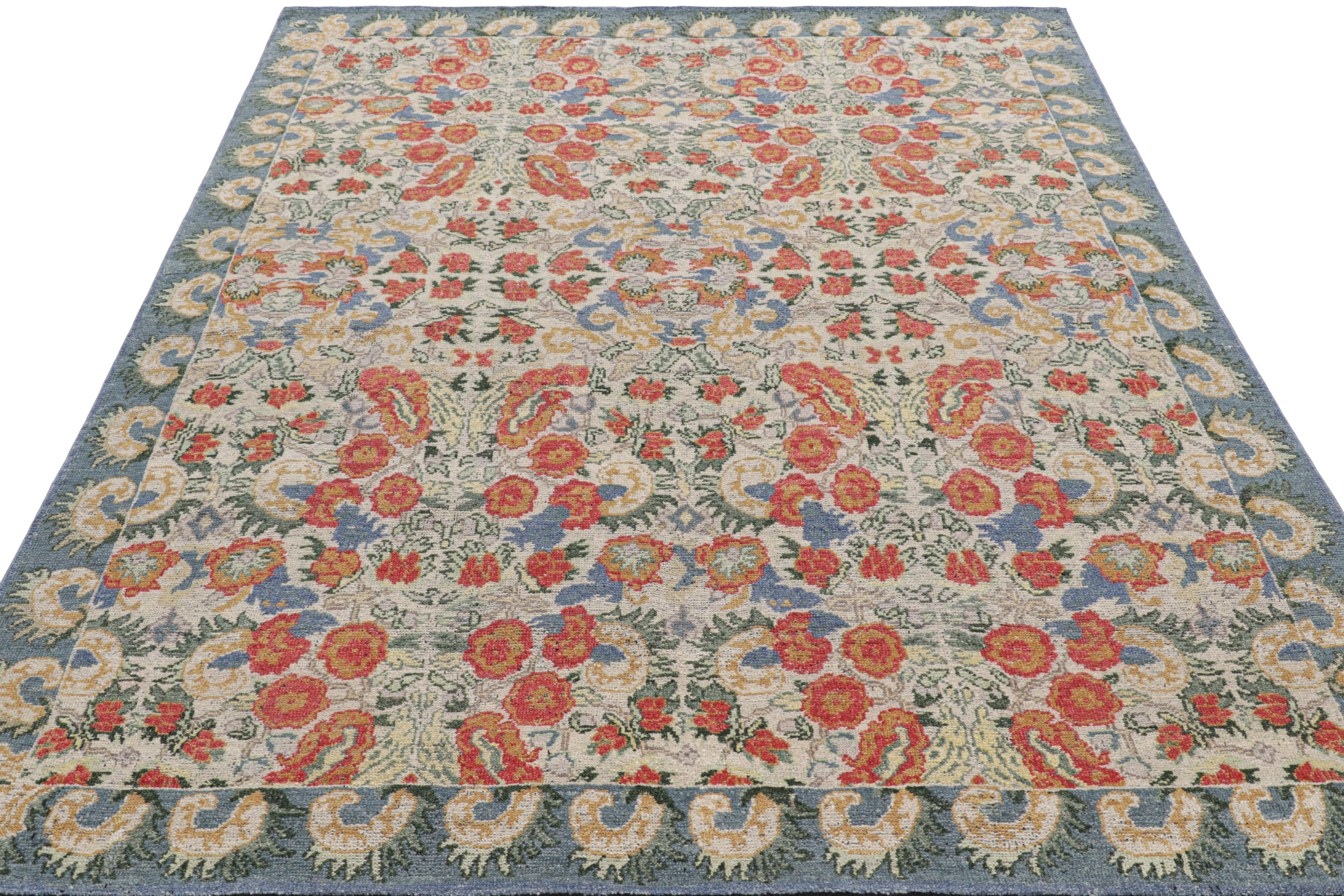 Rug & Kilim's Classic Style Rug in Weiß mit Blumenmustern (Indisch) im Angebot