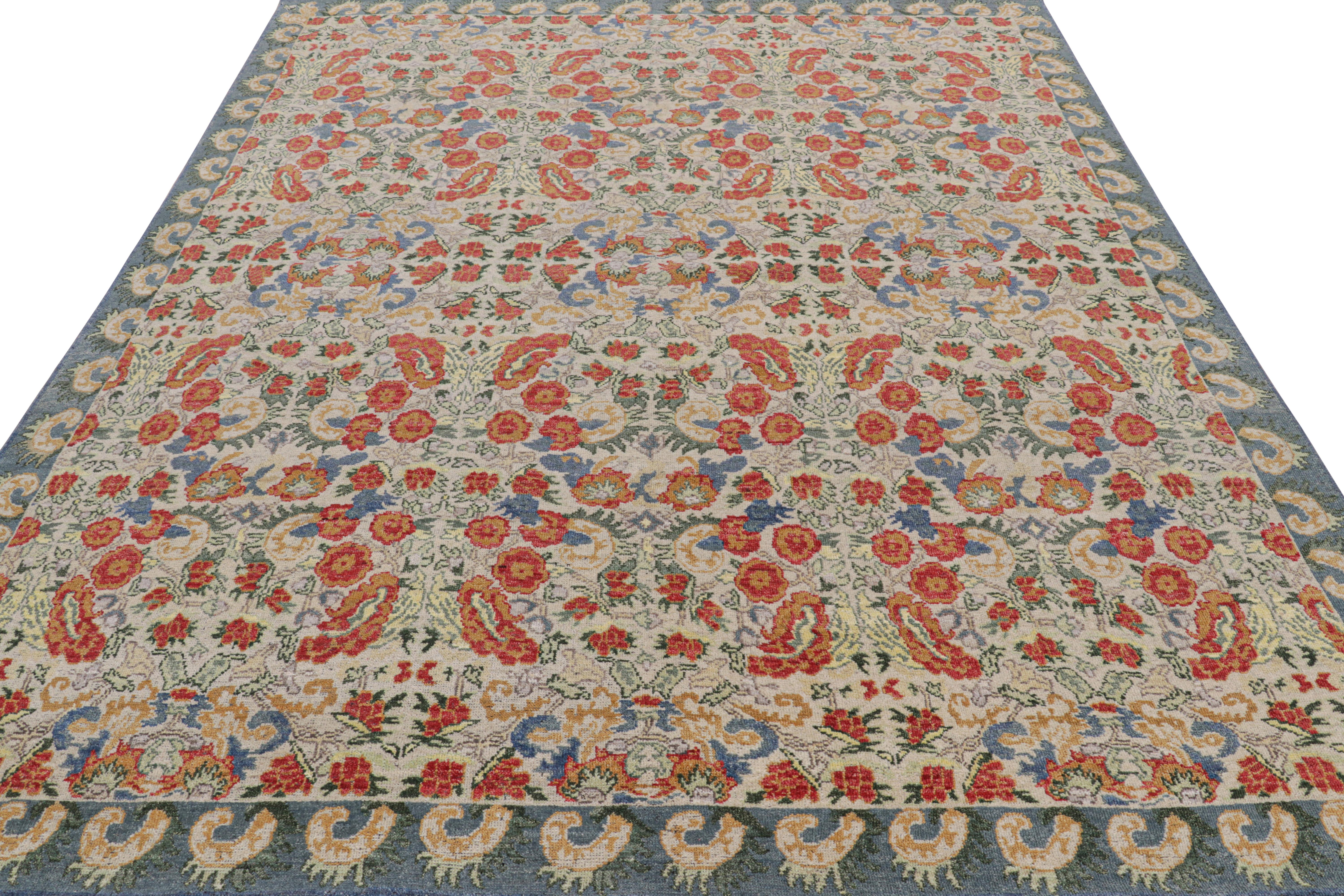 Rug & Kilim's Classic Style Rug in Weiß mit Blumenmustern (Handgeknüpft) im Angebot