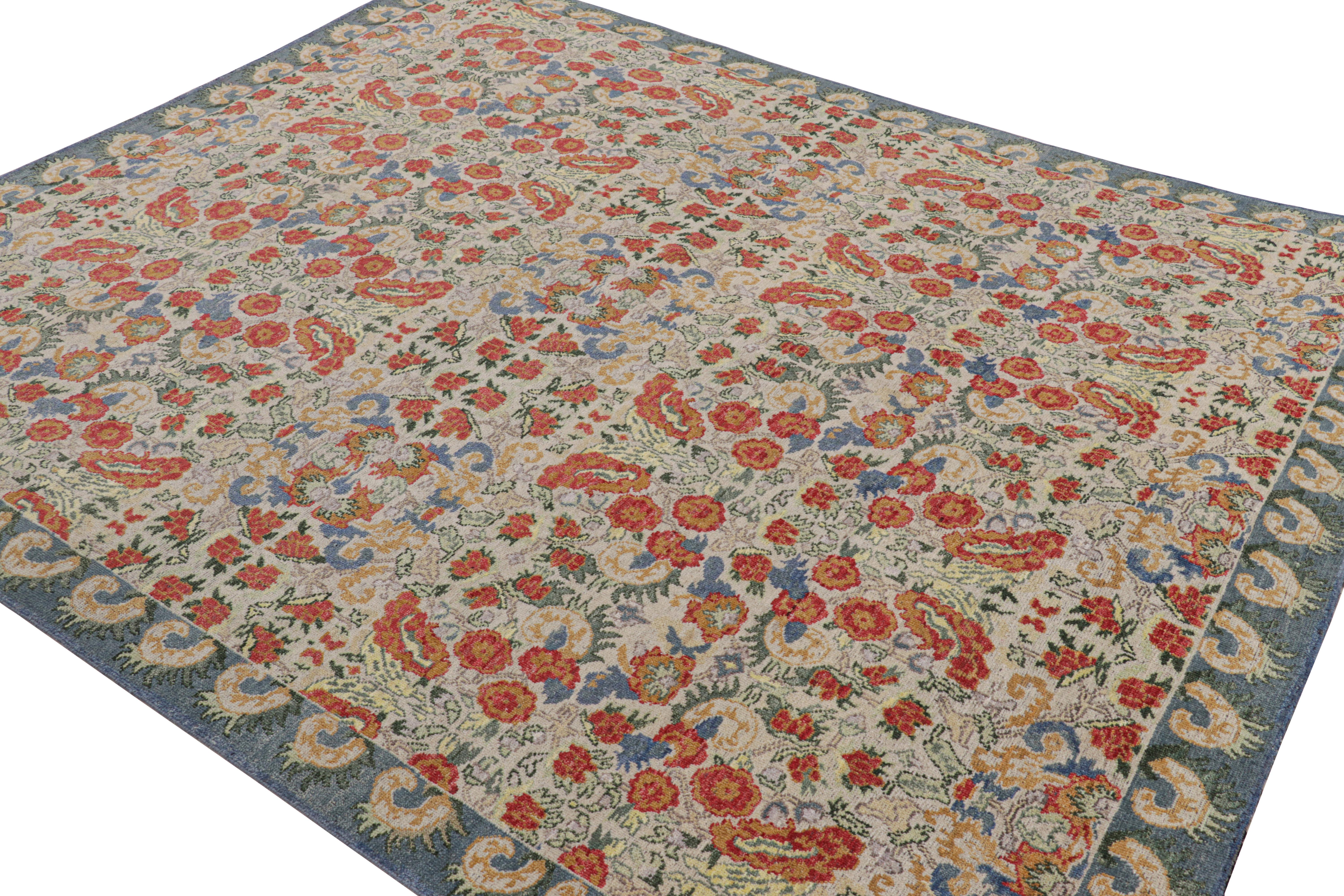 Rug & Kilim's Classic Style Rug in Weiß mit Blumenmustern im Zustand „Neu“ im Angebot in Long Island City, NY