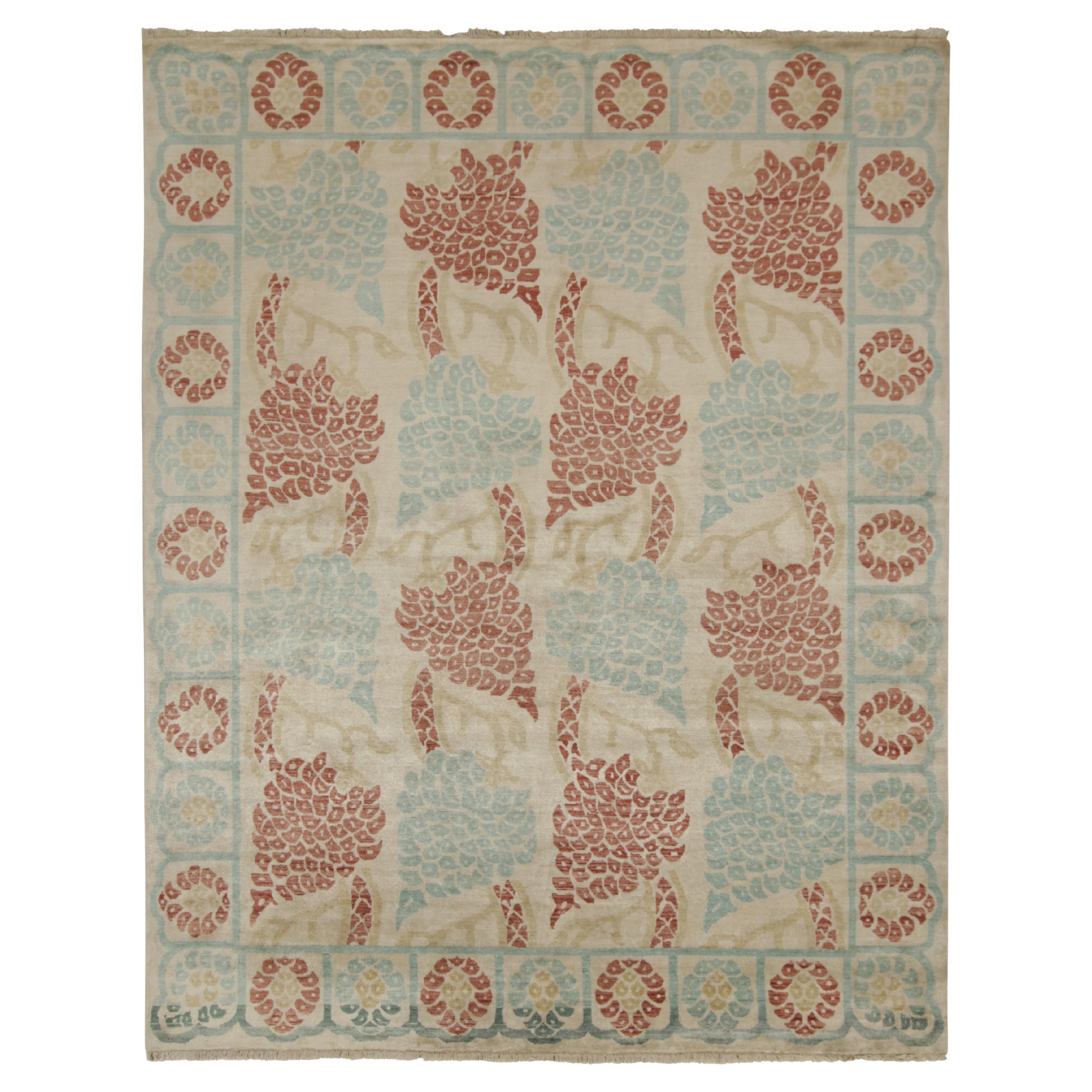 Rug and Kilim’s Classic style rug with Blue and BeigeBrown Floral