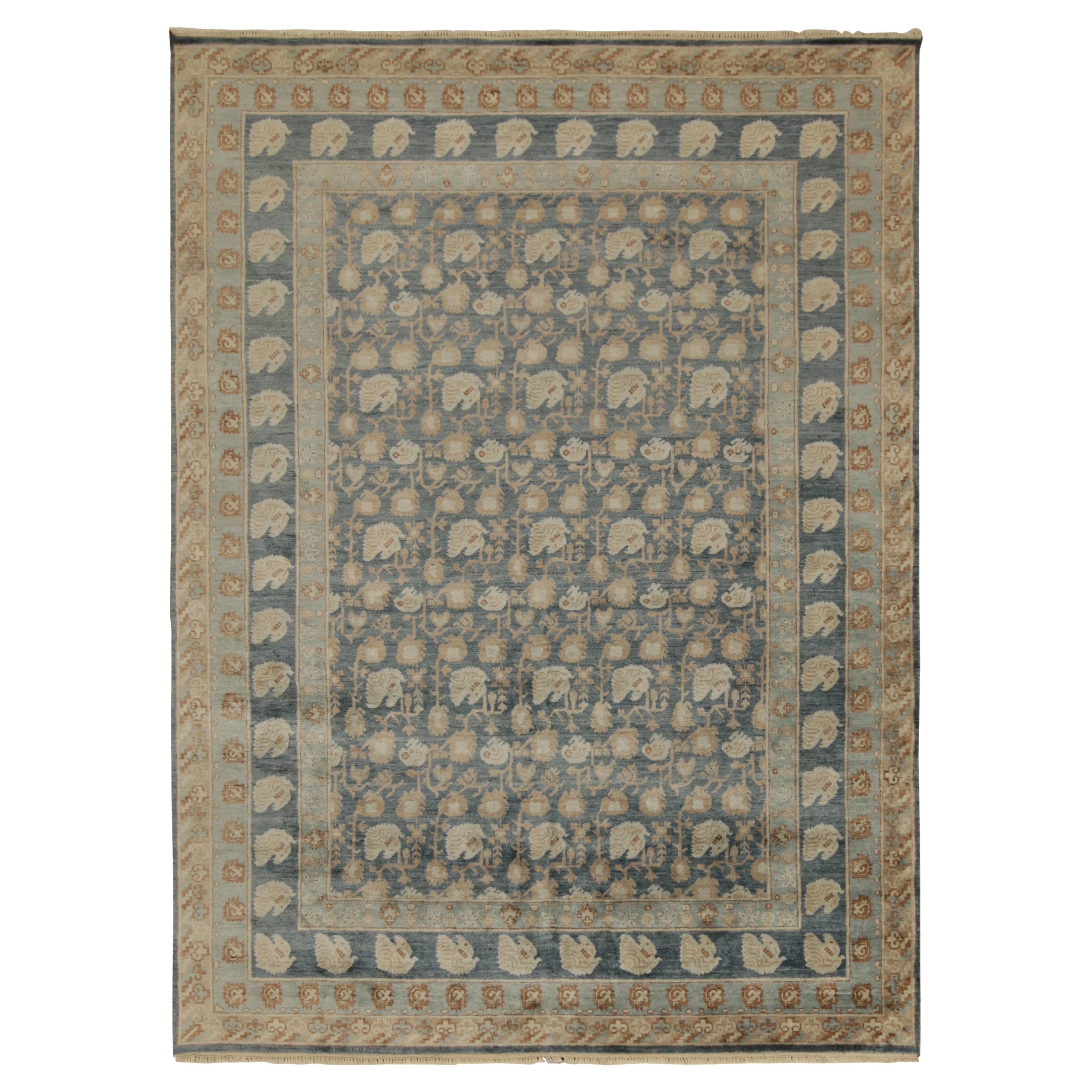 Rug and Kilim’s Classic Style Rug in Brown with Ivory Paisley Patterns