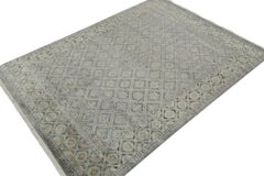 Rug & Kilim’s Classic Style Rug with Gray and Blue Floral Pattern