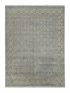 Rug & Kilim’s Classic Style Rug with Gray and Blue Floral Pattern