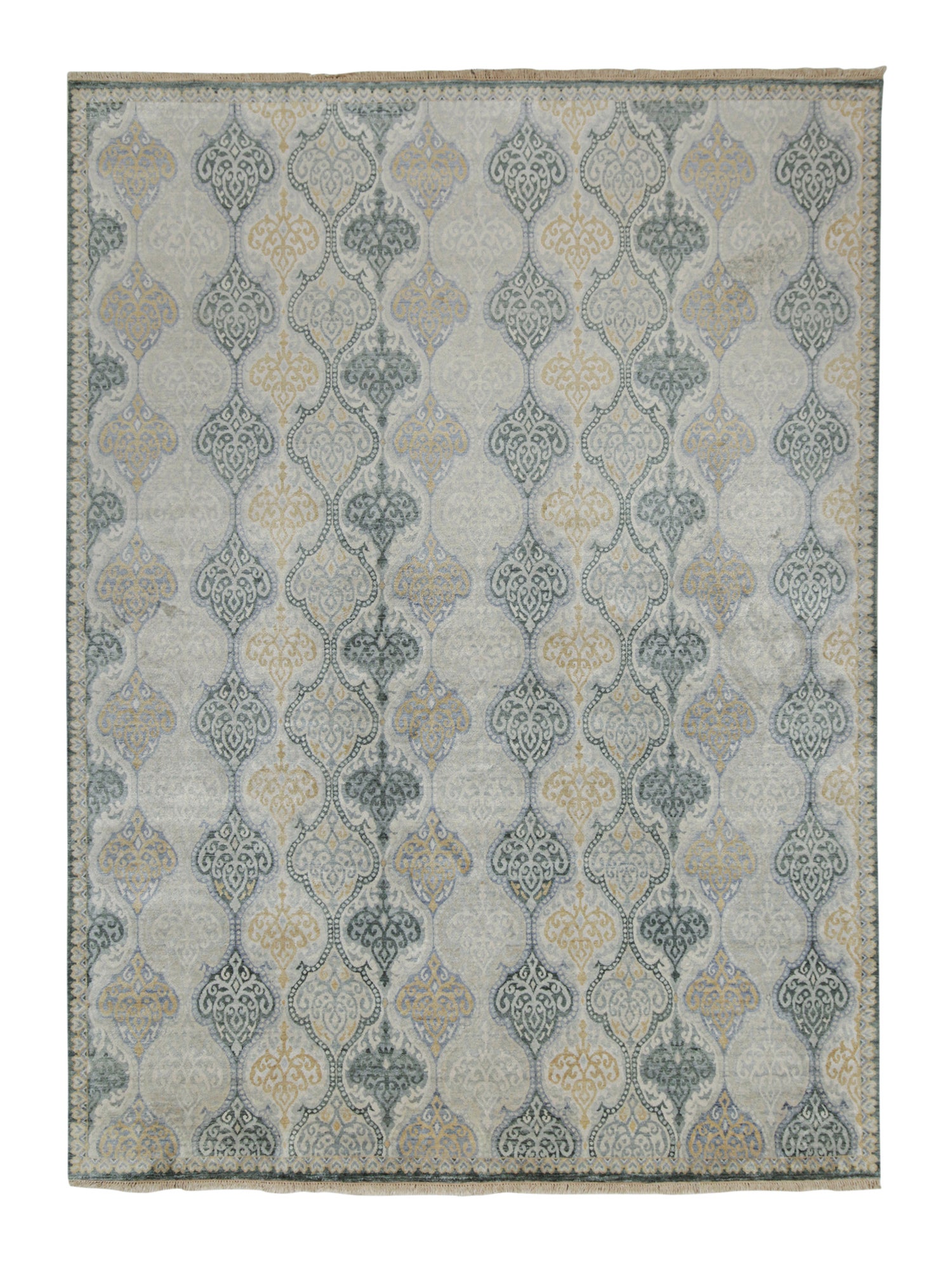 Tapis de style classique de Kilim & Tapis à motifs gris, beige et or en vente