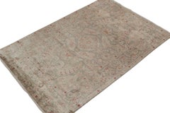 Rug & Kilim’s Classic Style Rug with Gray, Pink and Green Floral Pattern