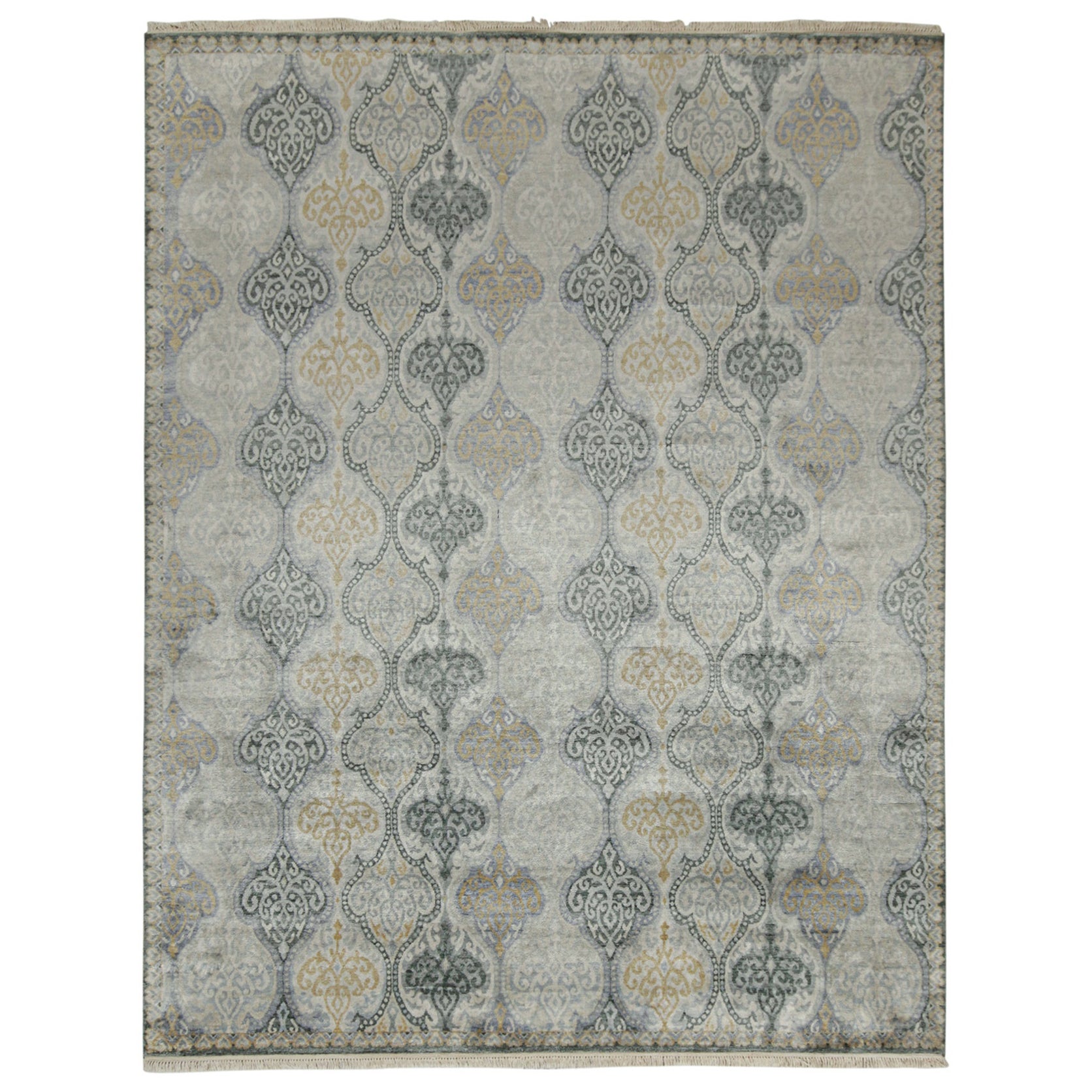 Tappeto in stile classico Rug & Kilim con motivo grigio, beige e oro
