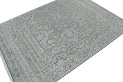 Rug & Kilim’s Modern Classics Rug in Gray With Blue Floral Patterns