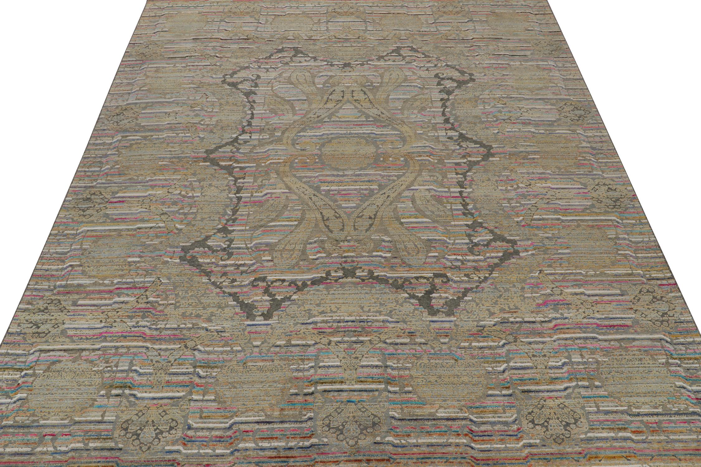 Alfombra de estilo clásico con motivos policromáticos de Rug & Kilim Indio en venta