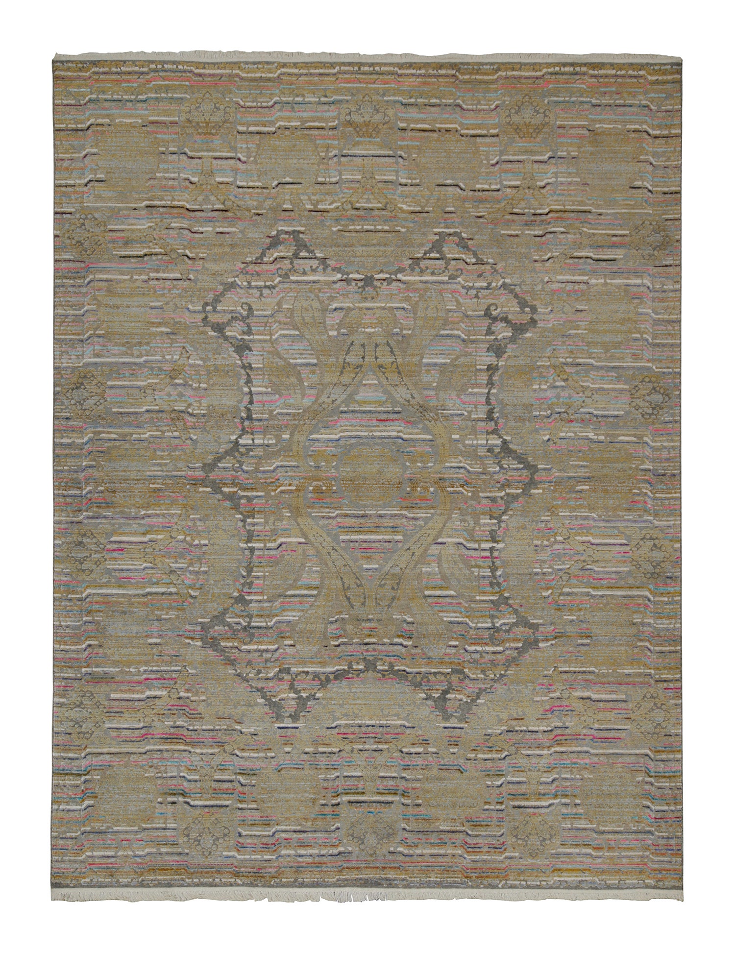 Klassischer Teppich und Kelim-Teppich im klassischen Stil mit polychromen Mustern im Angebot