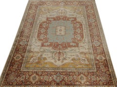 Rug & Kilim's Classic Style Teppich in Rot und Gold mit blauem Medaillon-Muster