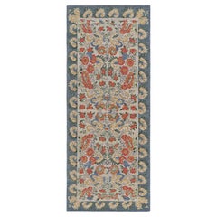 Rug & Kilim’s Classic Style Runner Rug in White with Floral Patterns