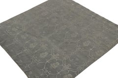 Rug & Kilim’s Classic Style Square Rug in Grey with Floral Trellis Patterns