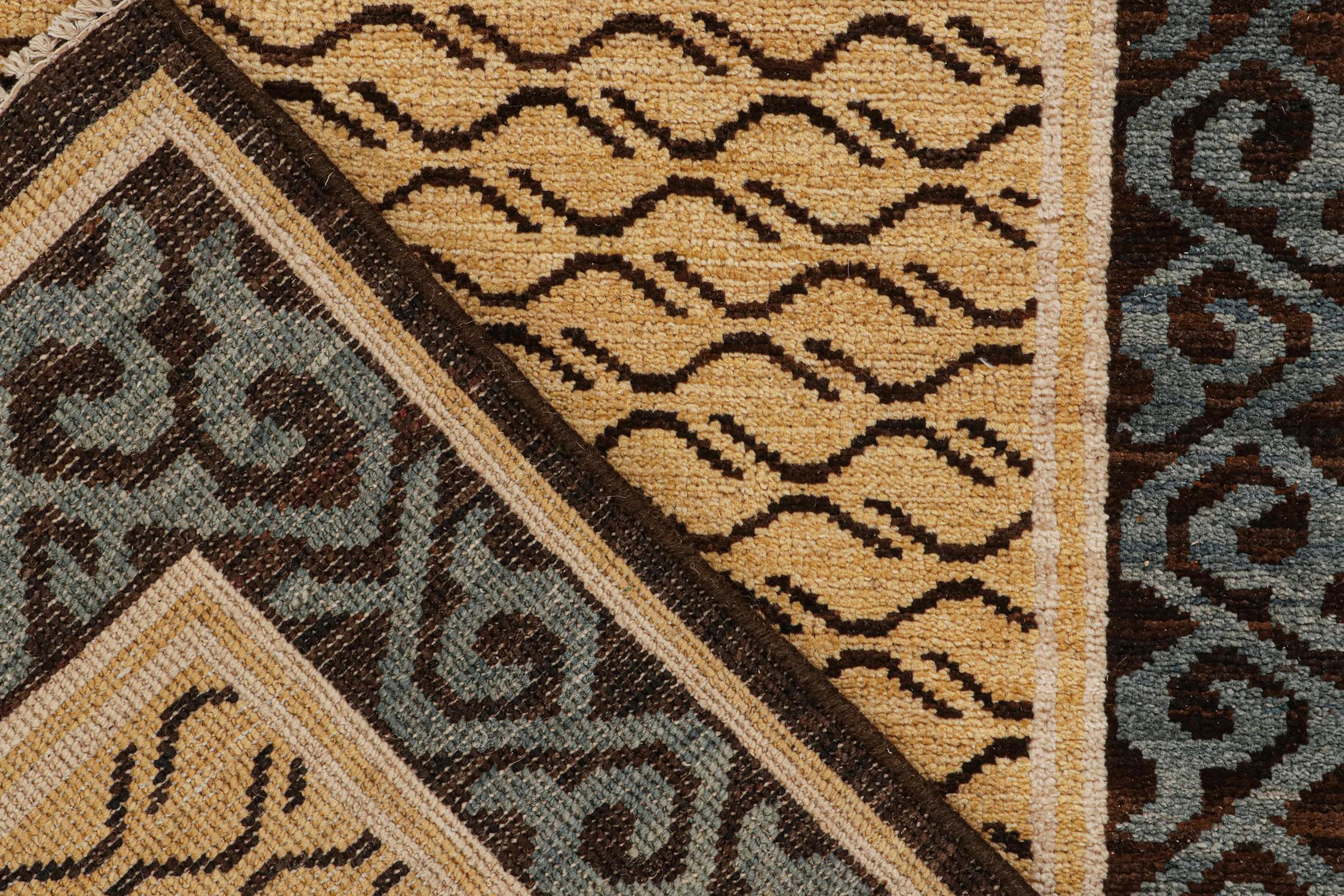 Rug & Kilim's Classic Style Tiger Rug in Gold mit braunen Streifen (Wolle) im Angebot