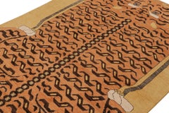 Rug & Kilim’s Classic-Style Tiger-Skin Rug Design with Orange & Brown Pictorial